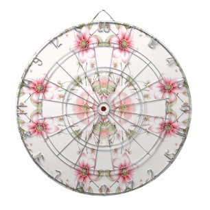 Elegantes rosa weißes florales Dartboard Dartscheibe