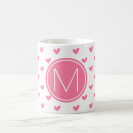 Elegantes, rosa weißes Herzmuster Kaffeetasse