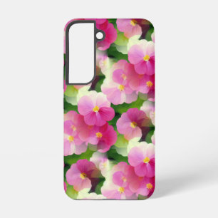 Elegantes rosa-weißes Impatiens-Blumenmuster Samsung Galaxy Hülle