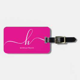 Elegantes Rosa Weißes Monogramm Anfangsbuchstabe S Gepäckanhänger