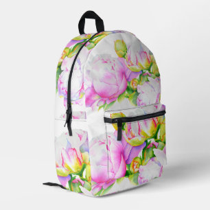 Elegantes, rosa, weißes Peelinggeflecht Bedruckter Rucksack