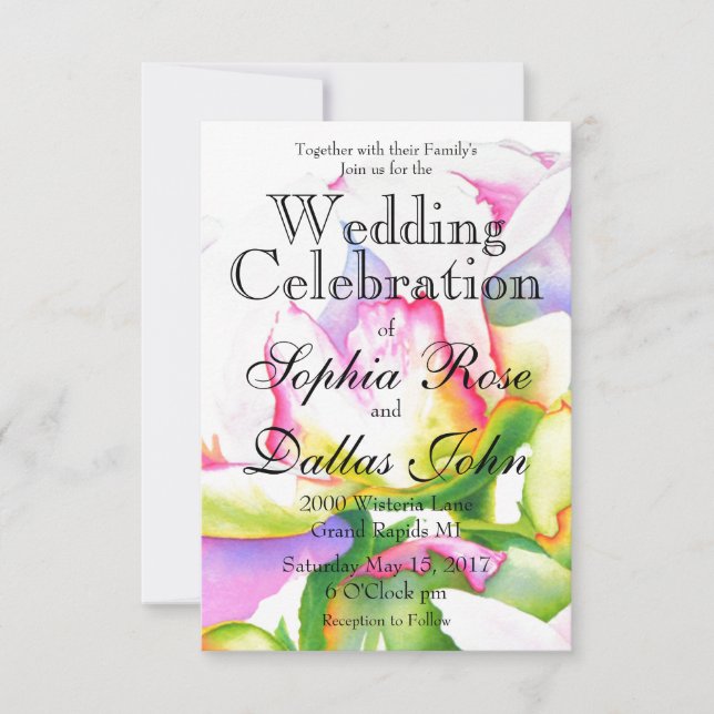 Elegantes, rosa, weißes Peelinggeflecht Einladung (Vorderseite)