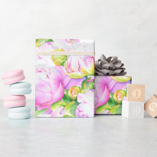 Elegantes, rosa, weißes Peelinggeflecht Geschenkpapier (Babyparty)