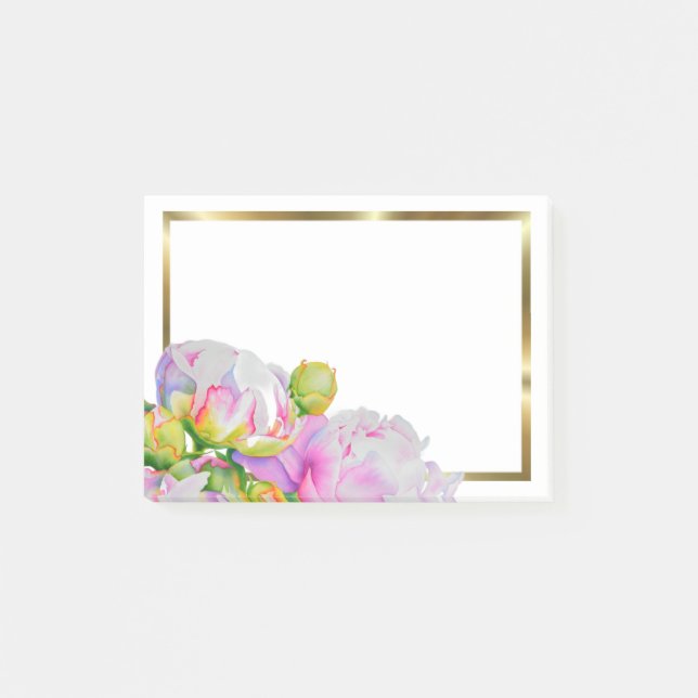 Elegantes, rosa, weißes Peelinggeflecht Post-it Klebezettel (Vorderseite)