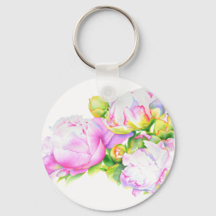Elegantes, rosa, weißes Peelinggeflecht Schlüsselanhänger