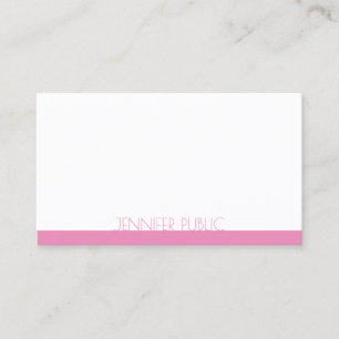 Elegantes rosa weißes Template Modernes Design Chi Visitenkarte