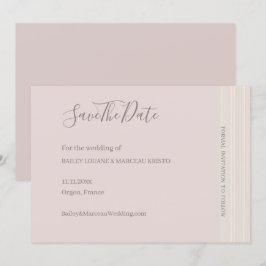 Elegantes Rosa WoodGrain Save the Date Hochzeit Einladung