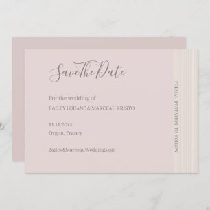 Elegantes Rosa WoodGrain Save the Date Hochzeit Einladung