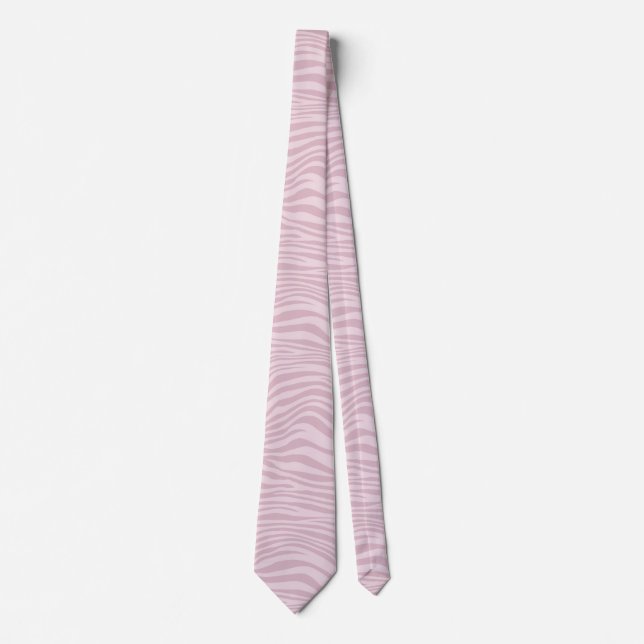 Elegantes rosa Zebra Stripe Muster Männer Krawatte (Vorderseite)