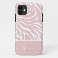 Elegantes Rosa Zebra Weißes Tier Print