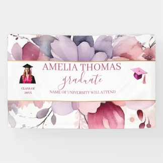 Elegantes rosafarbenes Abschluss-Banner Banner