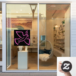 Elegantes rosafarbenes Bird Begrüßungsbild Fensteraufkleber