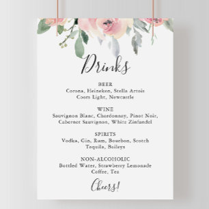 Elegantes rosafarbenes Blumengebäck - Begrüßungsme Poster