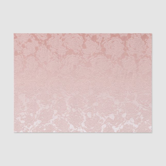 Elegantes, rosafarbenes Blumenmuster Seidenpapier (Vorderseite)