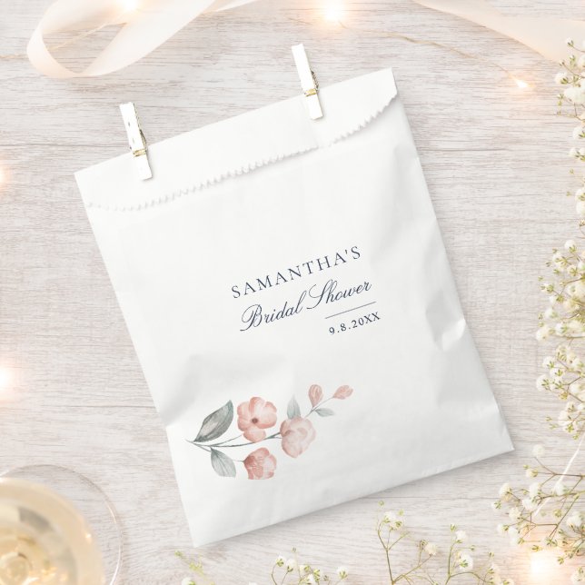 Elegantes rosafarbenes botanisches Brautparty Geschenktütchen (Ausgeschnitten)