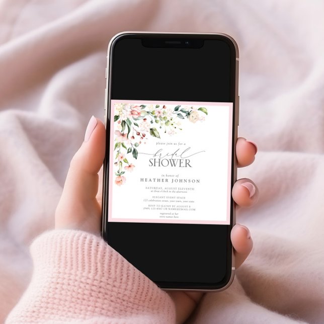 Elegantes rosafarbenes Brautparty Einladung (Von Creator hochgeladen)