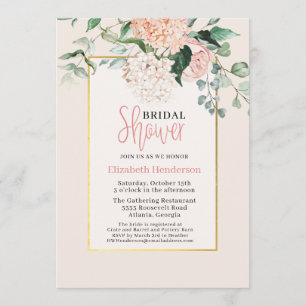 Elegantes rosafarbenes Brautparty Einladung