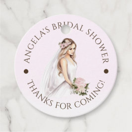 Elegantes, rosafarbenes Brautparty Geschenkanhänger