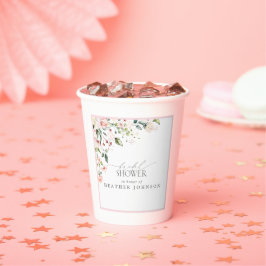 Elegantes rosafarbenes Brautparty Pappbecher