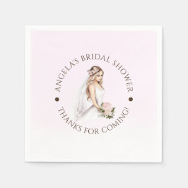 Elegantes, rosafarbenes Brautparty Serviette