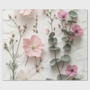 Elegantes rosafarbenes florales botanisches Gesche Geschenkpapier