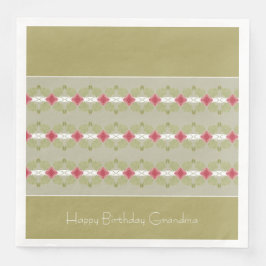 Elegantes rosafarbenes, florales Muster Serviette