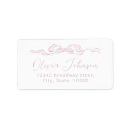 Elegantes, rosafarbenes, handgezeichnetes Rücksend Adressaufkleber