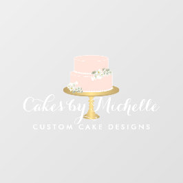 Elegantes rosafarbenes Kuchengebäck transparent Fensteraufkleber