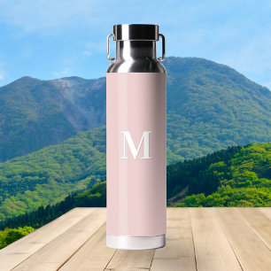 Elegantes rosafarbenes Monogramm Anfangsbuchstabe Trinkflasche