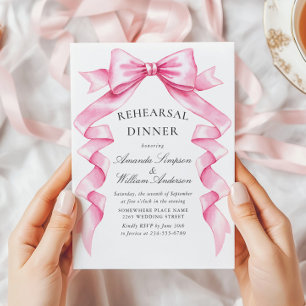 Elegantes, rosafarbenes Probe-Dinner Einladung