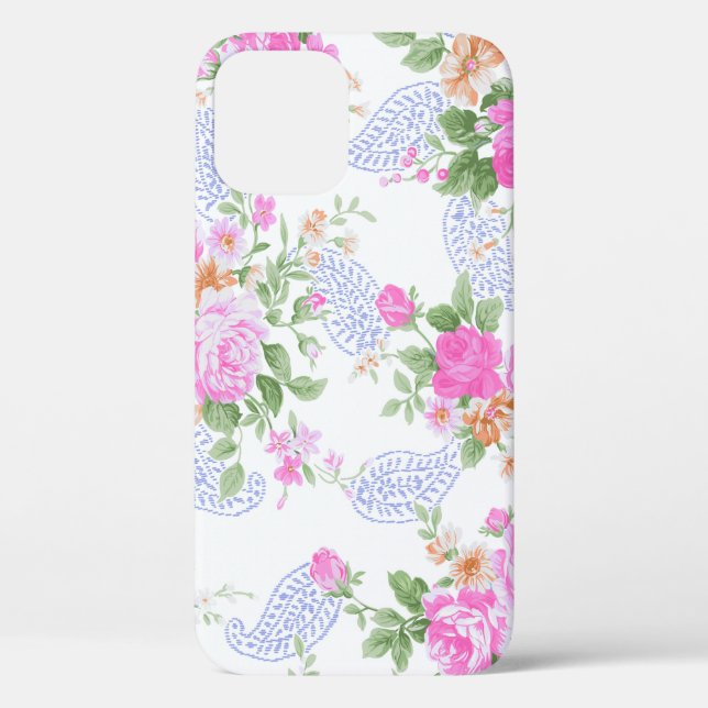 Elegantes rosafarbenes Rosenmuster | Case-Mate iPhone Hülle (Rückseite)