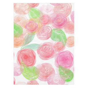 Elegantes rosafarbenes Rosenmuster Tischdecke