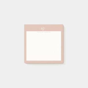 Elegantes rosafarbenes Schriftmonogramm Post-it Klebezettel