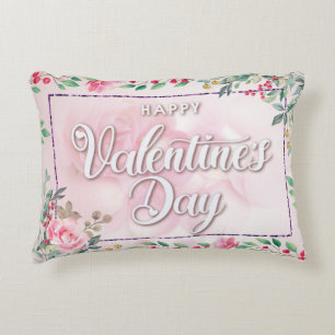 Elegantes rosafarbenes Valentinstag Akzent Kissen
