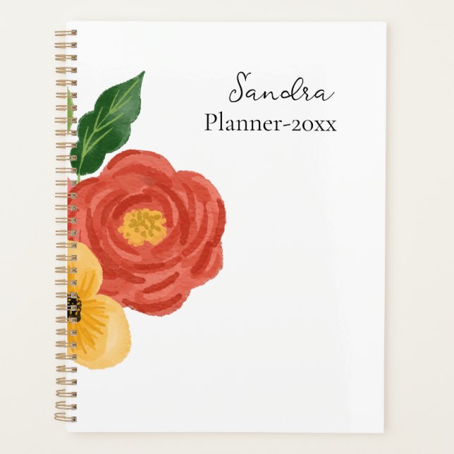 Elegantes Rose benutzerdefinierter Name Planer Not (Vorderseite)