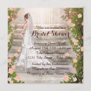 Elegantes Rose Garden Bride Brautparty Einladung