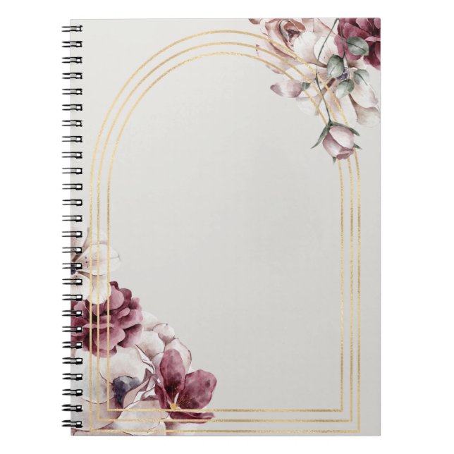Elegantes Rose Gold Arch Notebook | Stilvoll Notizblock (Vorderseite)