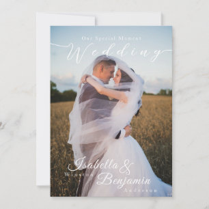 Elegantes Rose Gold Black Wedding Foto Einladung