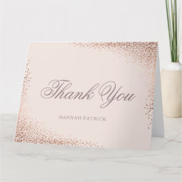 Elegantes Rose Gold Brautparty Dankeskarte