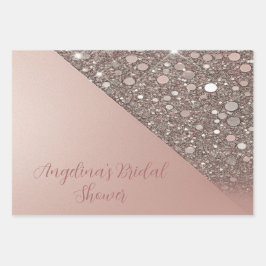 Elegantes Rose Gold Brautparty Geschenkpapier Set