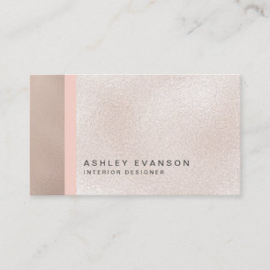 Elegantes Rose Gold Foil Print Colorblock Muster Visitenkarte