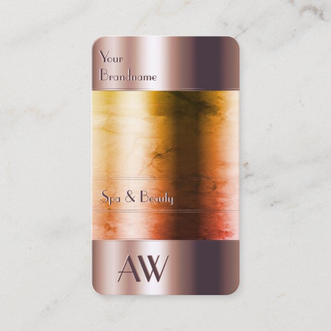 Elegantes Rose Gold Glass kann Flüssigkeitstinitia Visitenkarte (Vorderseite)