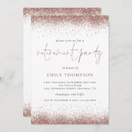 Elegantes Rose Gold Glitzer Retirement Party Einladung