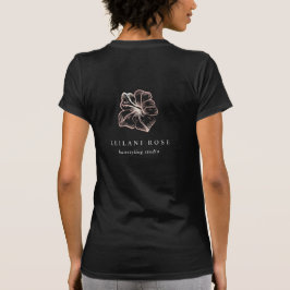 Elegantes Rose Gold Hibiskus Blume Logo T-Shirt