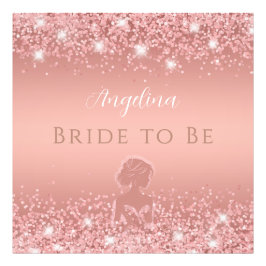 Elegantes Rose Gold Luxe Shimmer Brautparty Fotodruck