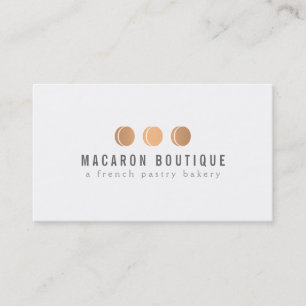 Elegantes Rose-Gold-Macarons-Trio-Logo auf Weiß Visitenkarte