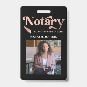 Elegantes Rose-Gold-Notar-Anwaltsfoto Ausweis