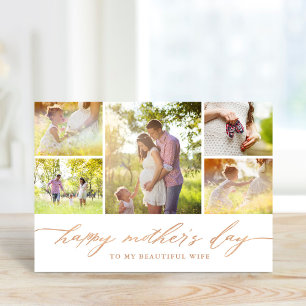 Elegantes Rose Gold Script Foto Muttertag Karte