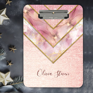 Elegantes Rose-Goldgürtel Klemmbrett