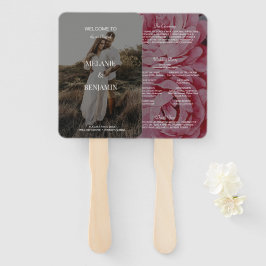 Elegantes Rose Rosa Romantisches Hochzeitsprogramm Fächer